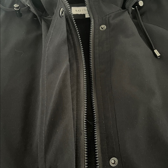 Liz Claiborne Black Winter  Jacket removable hoodie With fur lining - Picture 7 of 7